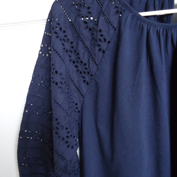 J Crew Top S Eyelet Sleeves - Picture 4 of 9